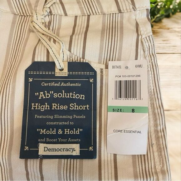 Democracy Ab Solution high rise stripe shorts core essential NWT size 8 - Picture 3 of 12
